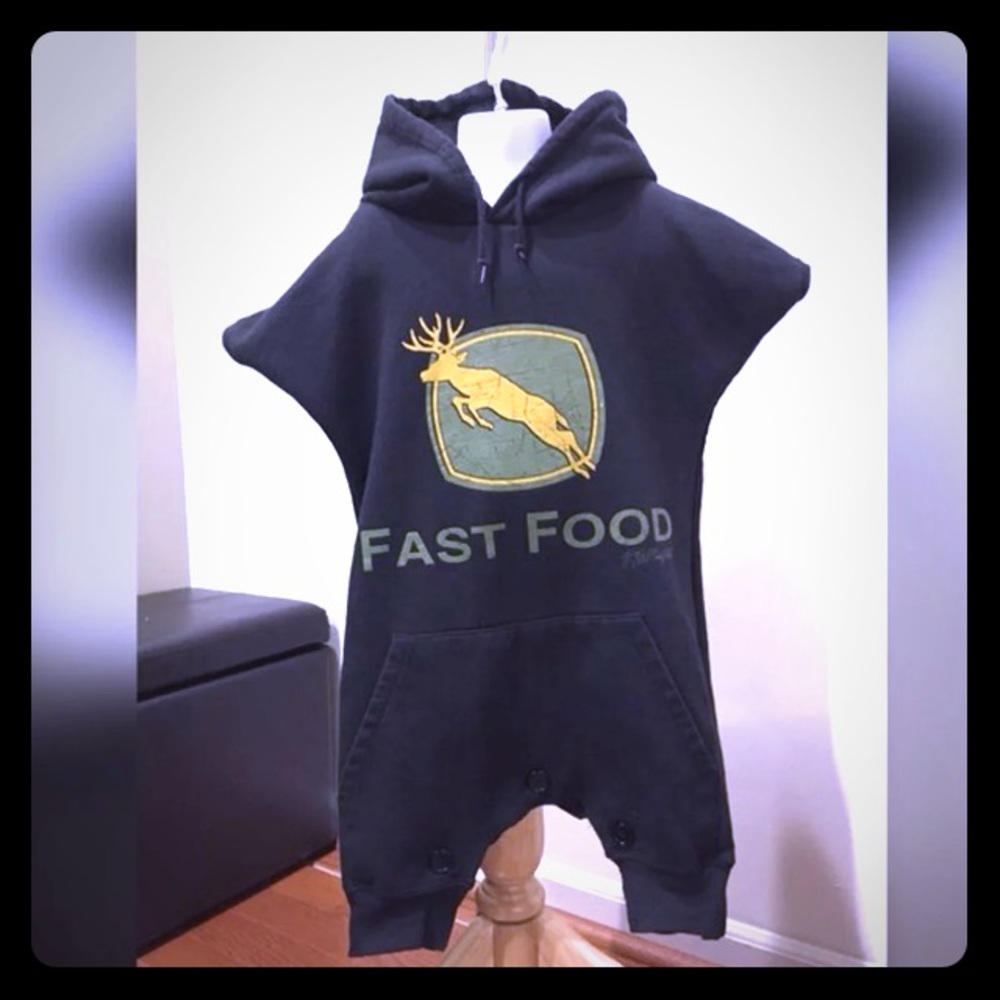 🦌 Handmade Upcycled Hoodie Romper 🦌